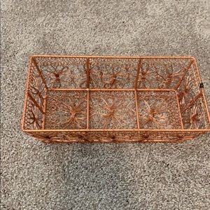 NWT rose gold wire basket